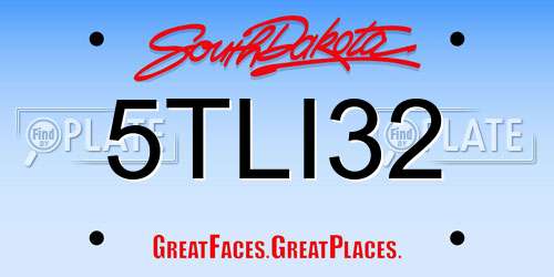 5TLI32 South Dakota License Plate
