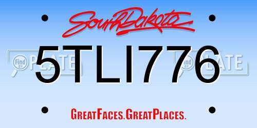 5TLI776 South Dakota License Plate