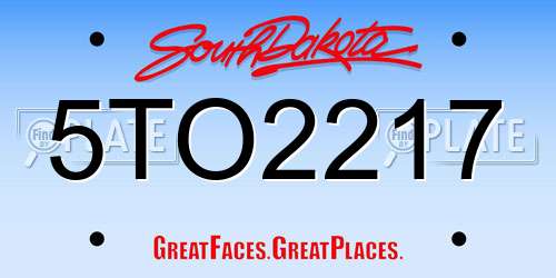 5TO2217 South Dakota License Plate