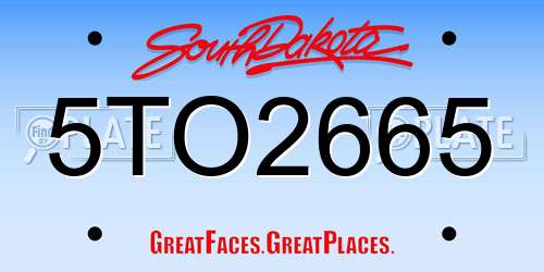 5TO2665 South Dakota License Plate