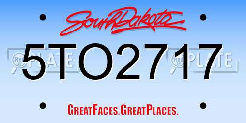 5TO2717 South Dakota License Plate