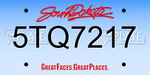 5TQ7217 South Dakota License Plate