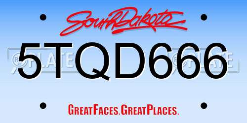 5TQD666 South Dakota License Plate