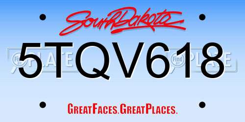 5TQV618 South Dakota License Plate