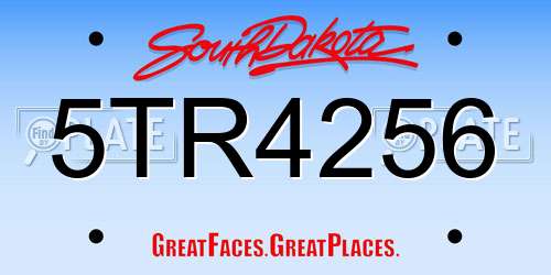 5TR4256 South Dakota License Plate