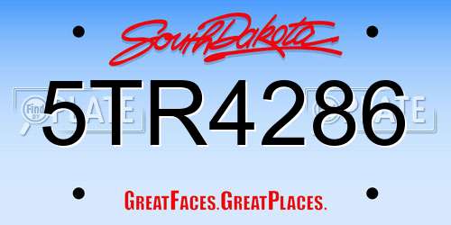 5TR4286 South Dakota License Plate