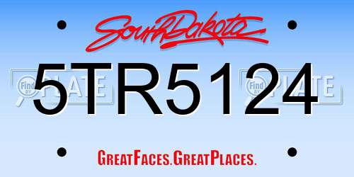 5TR5124 South Dakota License Plate