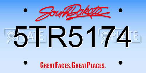 5TR5174 South Dakota License Plate