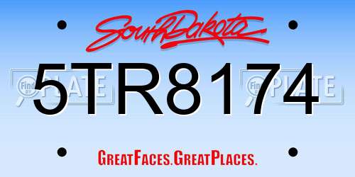 5TR8174 South Dakota License Plate