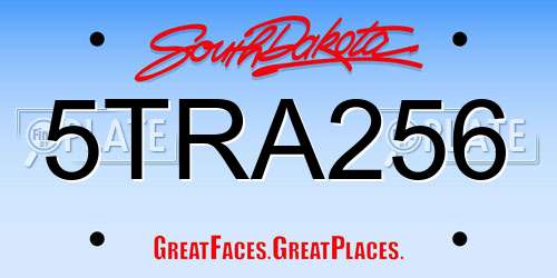 5TRA256 South Dakota License Plate