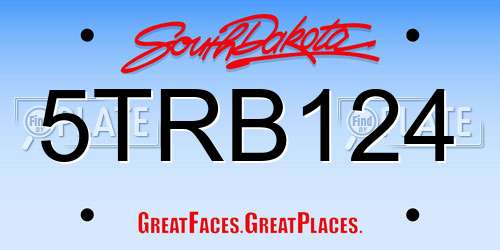 5TRB124 South Dakota License Plate