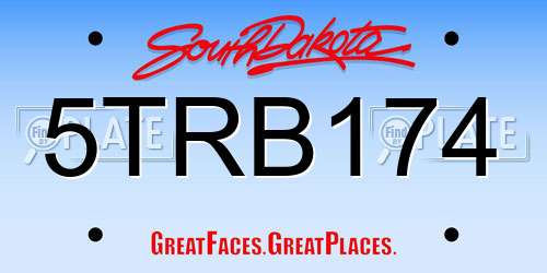 5TRB174 South Dakota License Plate