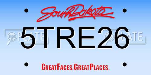 5TRE26 South Dakota License Plate