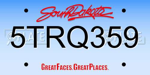 5TRQ359 South Dakota License Plate