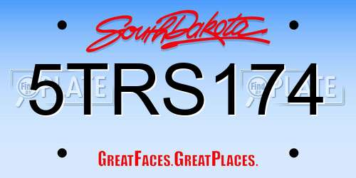 5TRS174 South Dakota License Plate