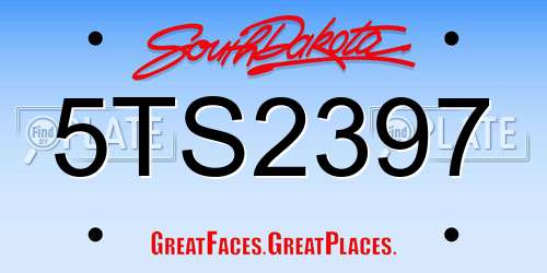 5TS2397 South Dakota License Plate
