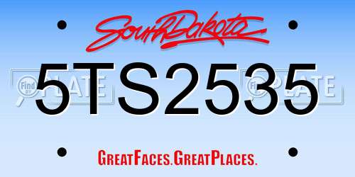 5TS2535 South Dakota License Plate