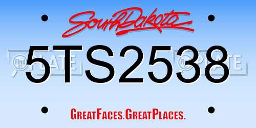 5TS2538 South Dakota License Plate