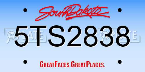 5TS2838 South Dakota License Plate