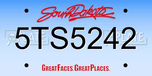 5TS5242 South Dakota License Plate