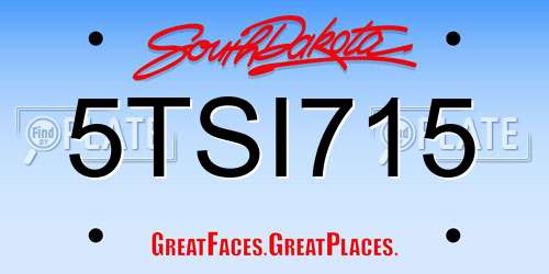 5TSI715 South Dakota License Plate