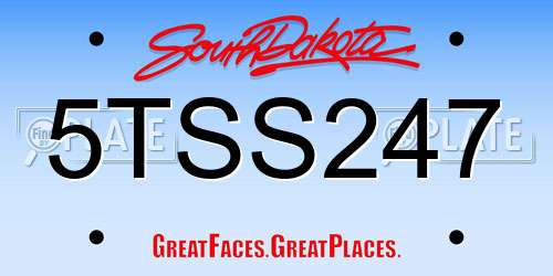 5TSS247 South Dakota License Plate