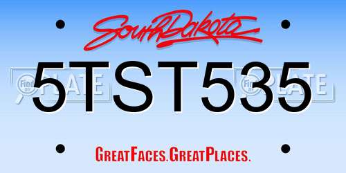 5TST535 South Dakota License Plate