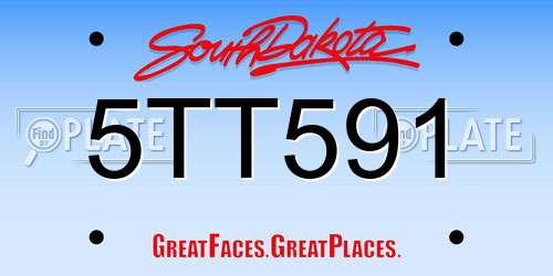5TT591 South Dakota License Plate
