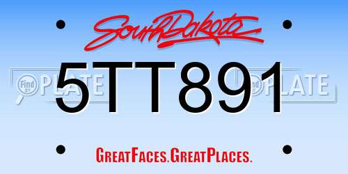 5TT891 South Dakota License Plate