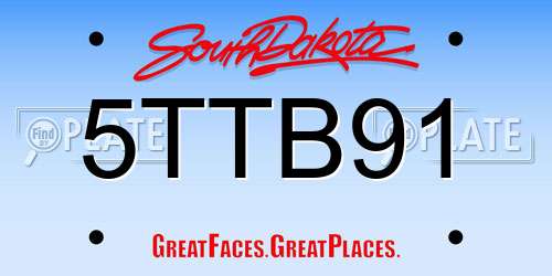 5TTB91 South Dakota License Plate