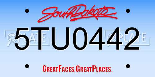 5TU0442 South Dakota License Plate