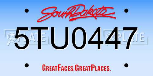 5TU0447 South Dakota License Plate