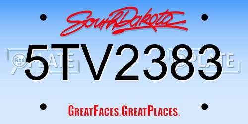 5TV2383 South Dakota License Plate