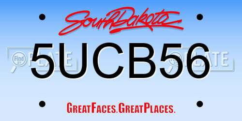 5UCB56 South Dakota License Plate