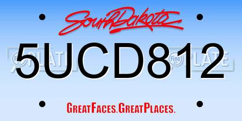 5UCD812 South Dakota License Plate