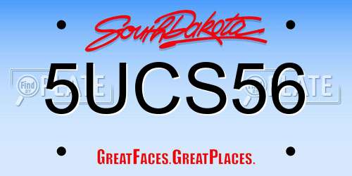 5UCS56 South Dakota License Plate
