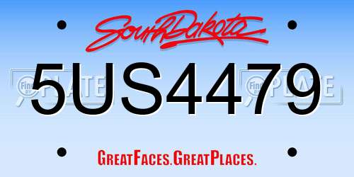 5US4479 South Dakota License Plate