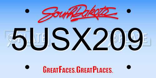 5USX209 South Dakota License Plate