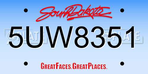 5UW8351 South Dakota License Plate