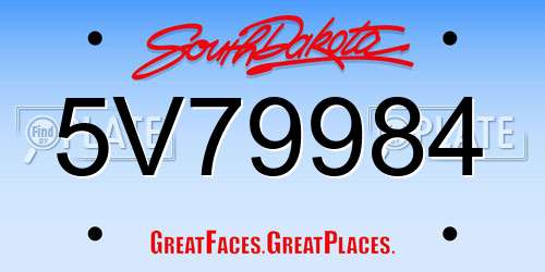 5V79984 South Dakota License Plate