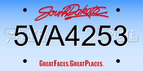 5VA4253 South Dakota License Plate