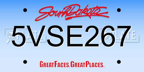 5VSE267 South Dakota License Plate
