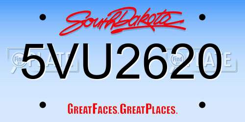 5VU2620 South Dakota License Plate