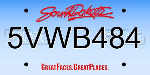 5VWB484 South Dakota License Plate