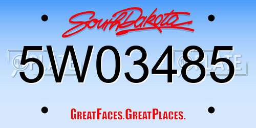 5W03485 South Dakota License Plate