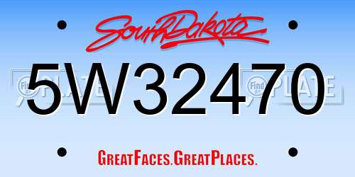 5W32470 South Dakota License Plate