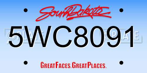 5WC8091 South Dakota License Plate