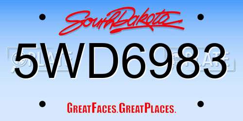 5WD6983 South Dakota License Plate