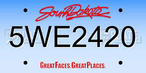 5WE2420 South Dakota License Plate