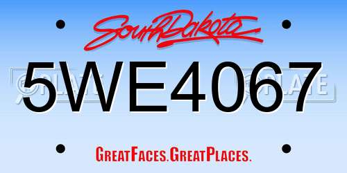 5WE4067 South Dakota License Plate
